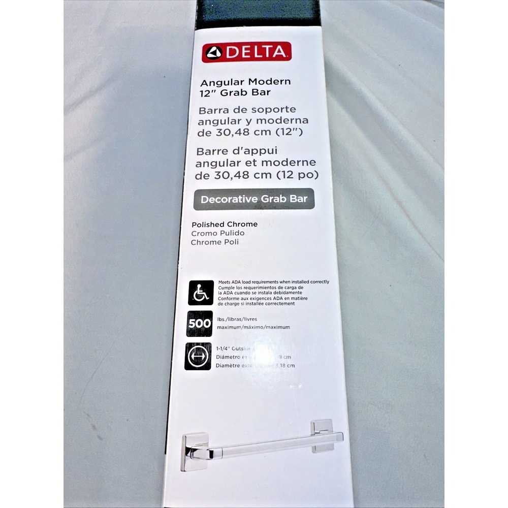 Delta 41912 Angular Modern 12"Grab Bar Polished Chrome